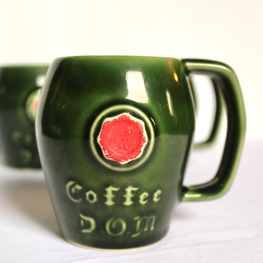 4 Vintage McCoy Coffee DOM Benedictine Green Red Wax Seal Liquor Promo USA